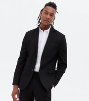 New Look Black Revere Collar Skinny Fit Suit Jacket